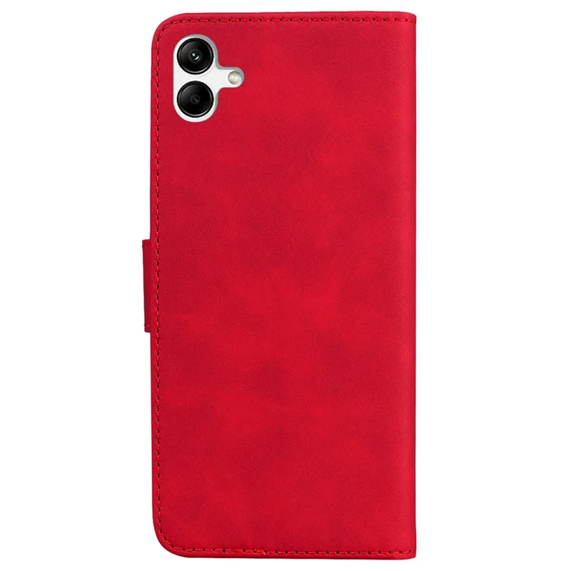 For Samsung Galaxy A04e 4G / F04 4G / M04 4G Phone Wallet Case Solid Color PU Leather Stand Cover - Red