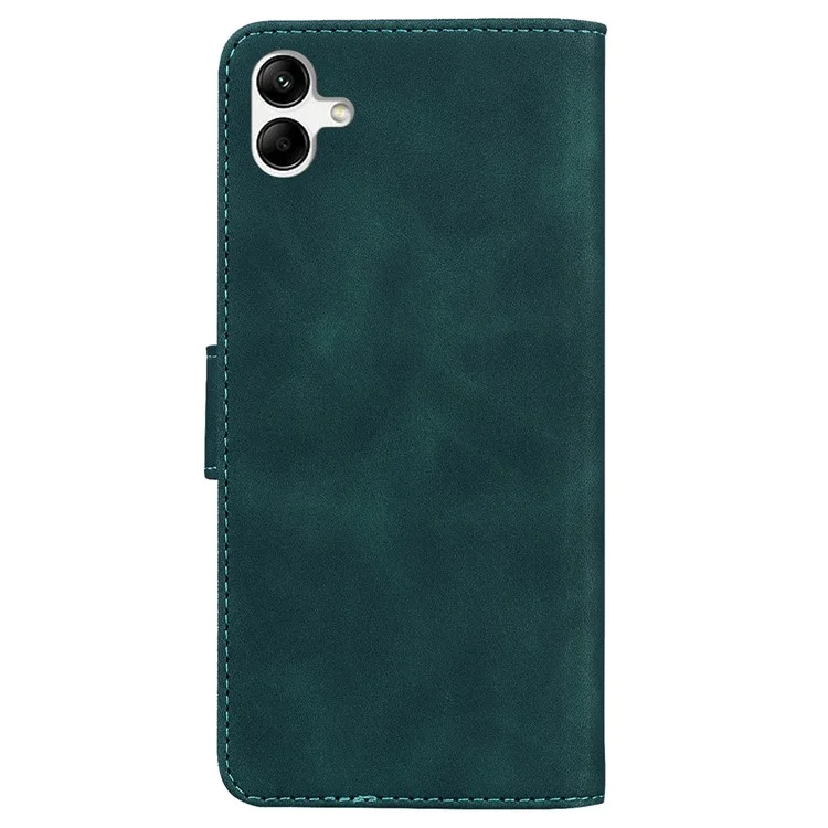 For Samsung Galaxy A04e 4G / F04 4G / M04 4G Phone Wallet Case Solid Color PU Leather Stand Cover - Green