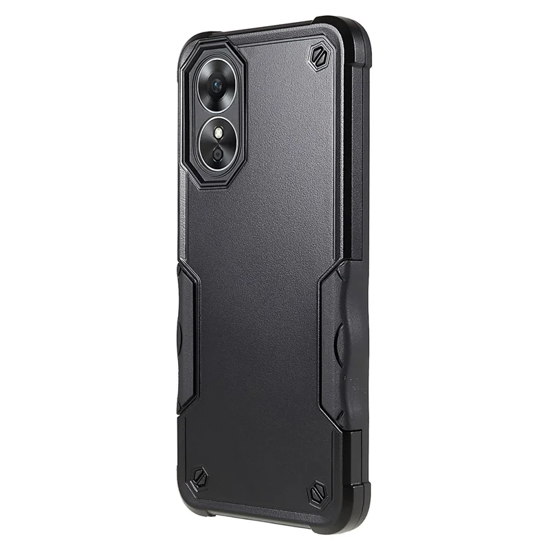 For Oppo A17 4G TPU + PC Phone Case Anti-Scratch Shockproof Protective Cover - Black