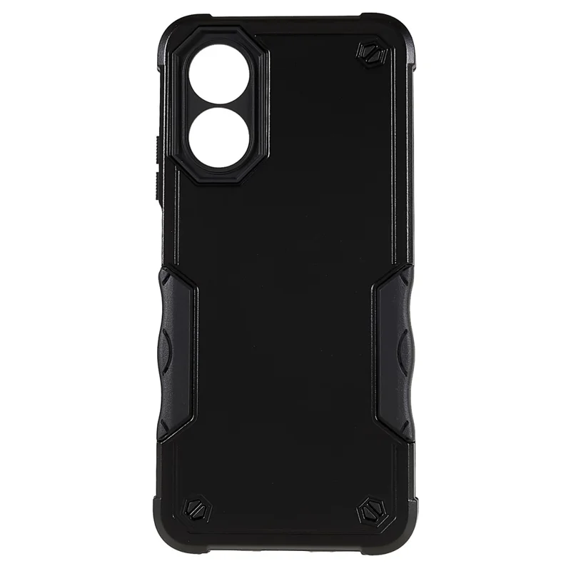 For Oppo A17 4G TPU + PC Phone Case Anti-Scratch Shockproof Protective Cover - Black