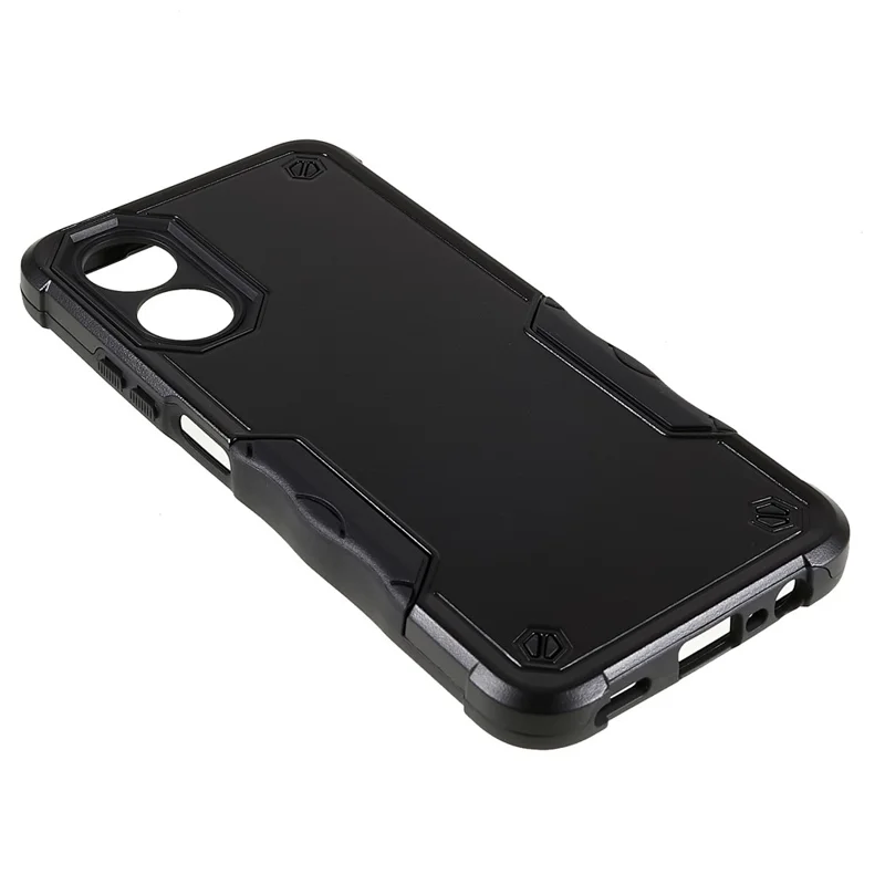 For Oppo A17 4G TPU + PC Phone Case Anti-Scratch Shockproof Protective Cover - Black