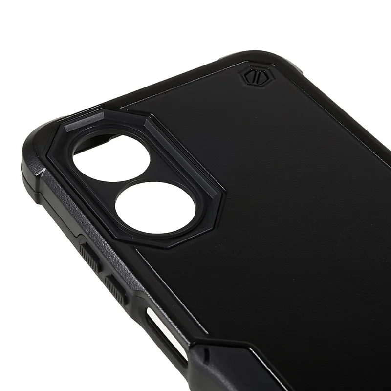 For Oppo A17 4G TPU + PC Phone Case Anti-Scratch Shockproof Protective Cover - Black
