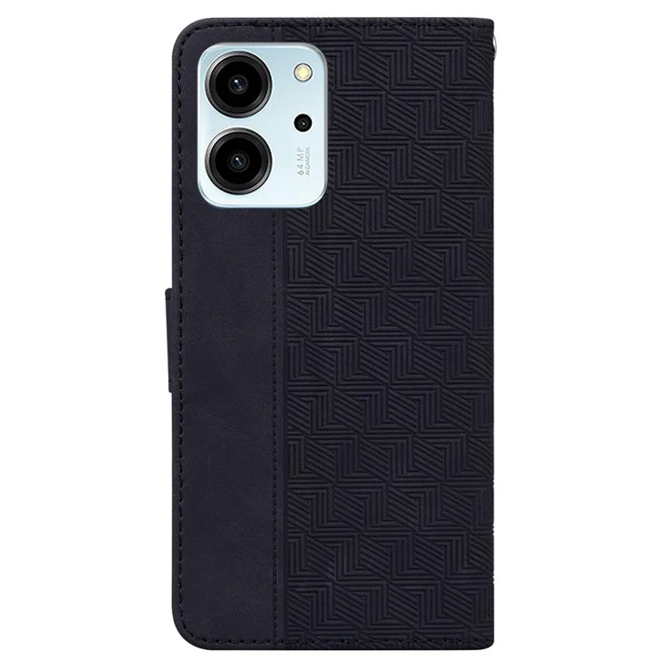 For Honor 80 SE 5G Anti-scratch Smartphone Case Phone Wallet Stand Imprinted Leather Phone Cover - Schwarz