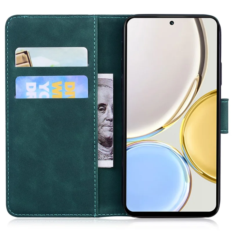 Cell Phone Cover For Honor 80 Pro 5G Butterfly Printing Flip Leather Wallet Stand Anti-drop Case - Green