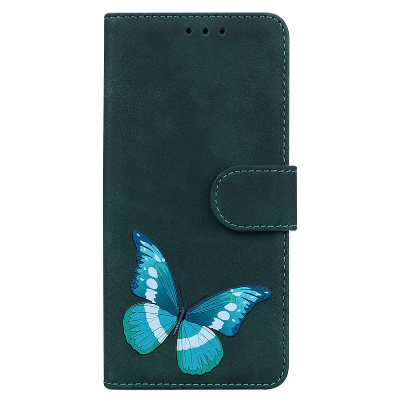 Cell Phone Cover For Honor 80 Pro 5G Butterfly Printing Flip Leather Wallet Stand Anti-drop Case - Green