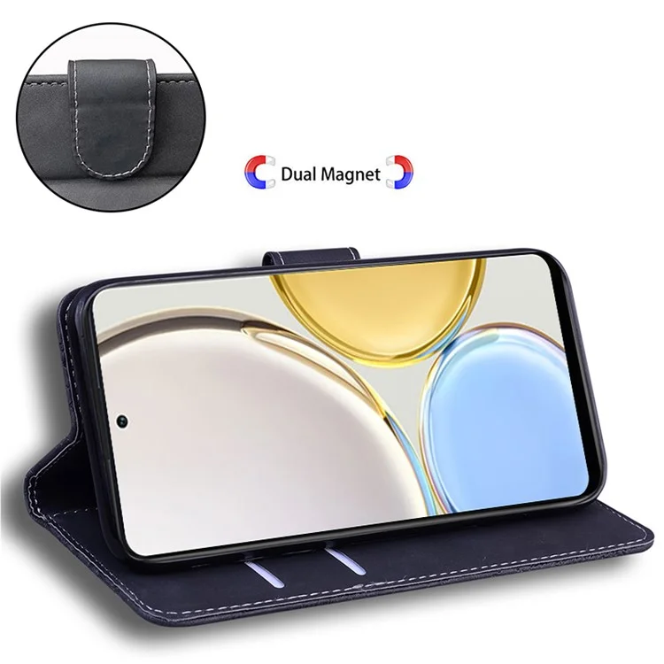 For Honor 80 Pro 5G Funda de Teléfono con Billetera de Cuero de Poliuretano con Diseño de Tigre - Negro