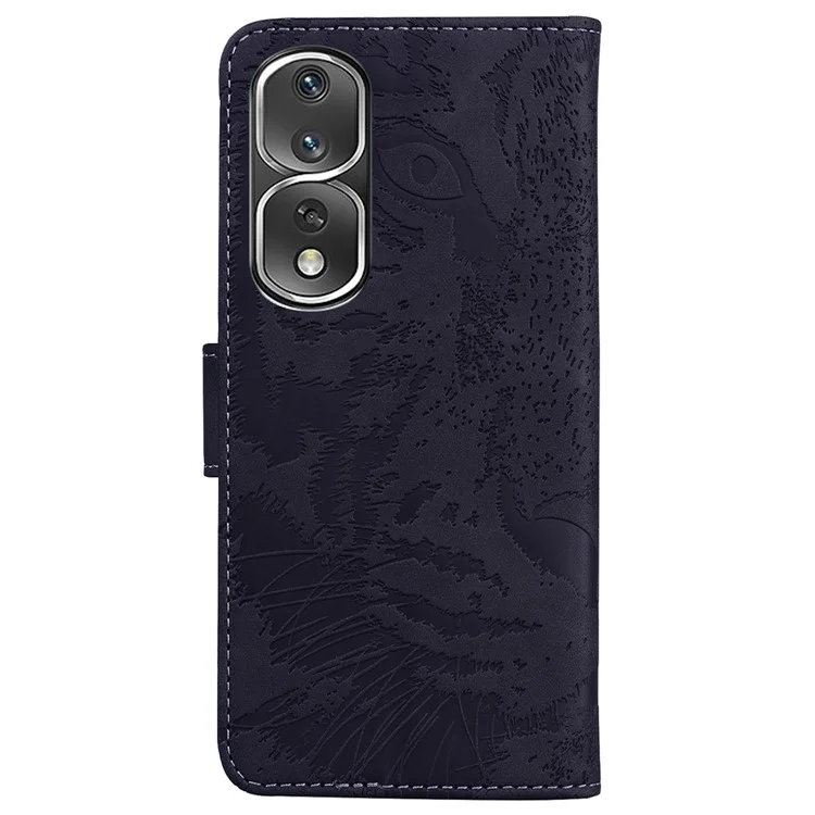 For Honor 80 Pro 5G Funda de Teléfono con Billetera de Cuero de Poliuretano con Diseño de Tigre - Negro