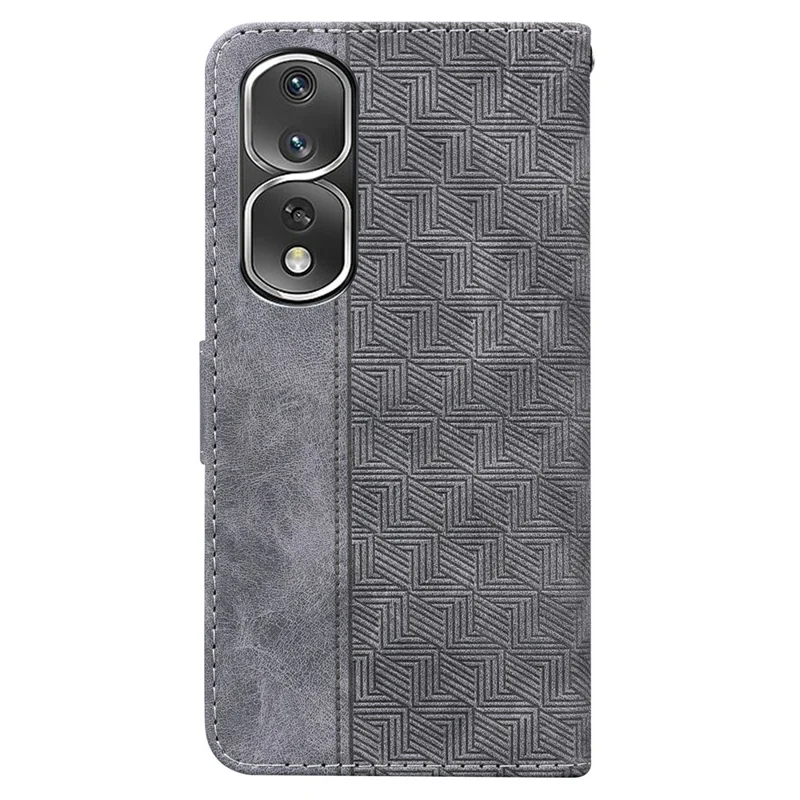 For Honor 80 Pro 5G Full Protection Cell Phone Cover Imprinted Leather Phone Case with Stand Wallet - Grey
