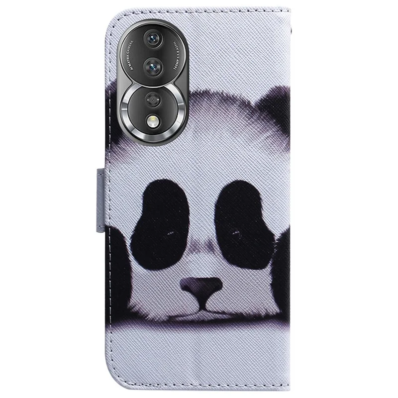 For Honor 80 5G PU Leather Stand Phone Case Pattern Printing Anti-drop Wallet Cover - Panda