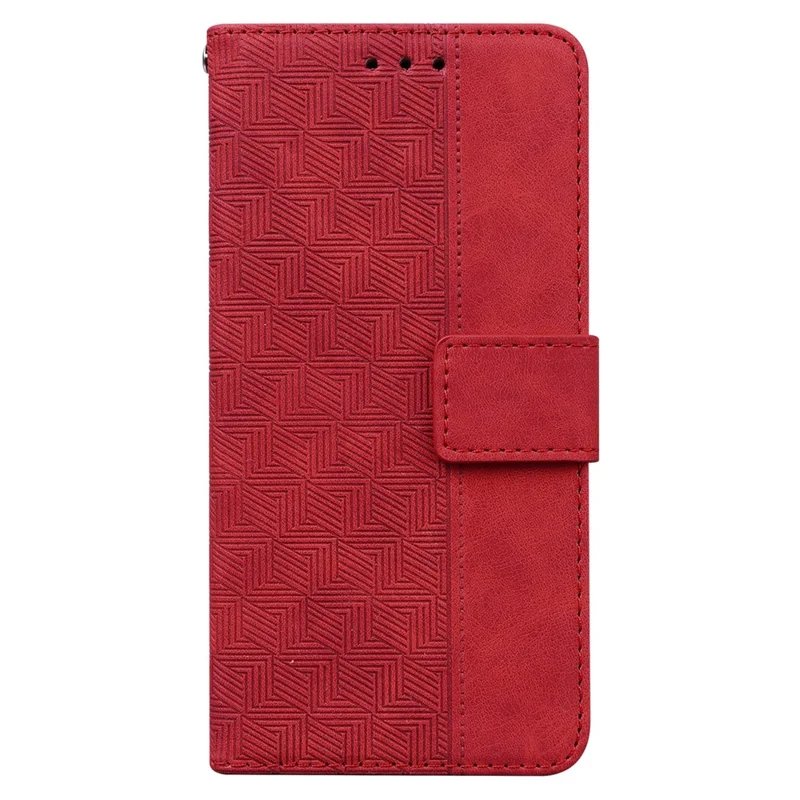 For Honor X8 5G Anti-Scratch Imprinted Leather Phone Case Phone Wallet Stand Cover - Red