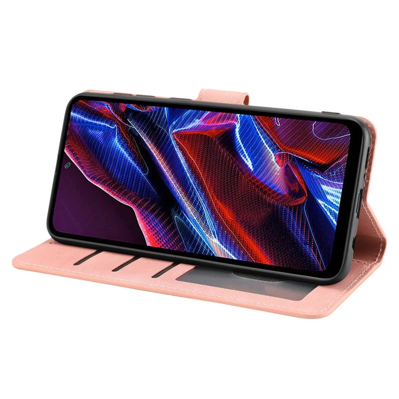 For Xiaomi Redmi Note 12 Pro+ 5G / Note 12 Explorer 5G Leather Phone Case Stand Wallet Cover with Strap - Pink