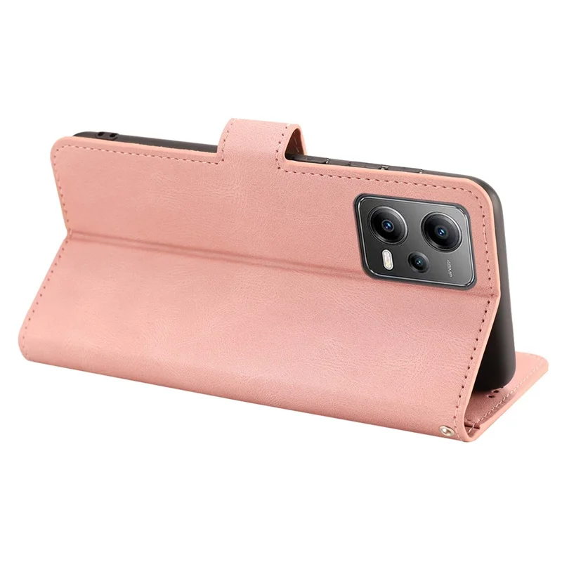 For Xiaomi Redmi Note 12 Pro+ 5G / Note 12 Explorer 5G Leather Phone Case Stand Wallet Cover with Strap - Pink