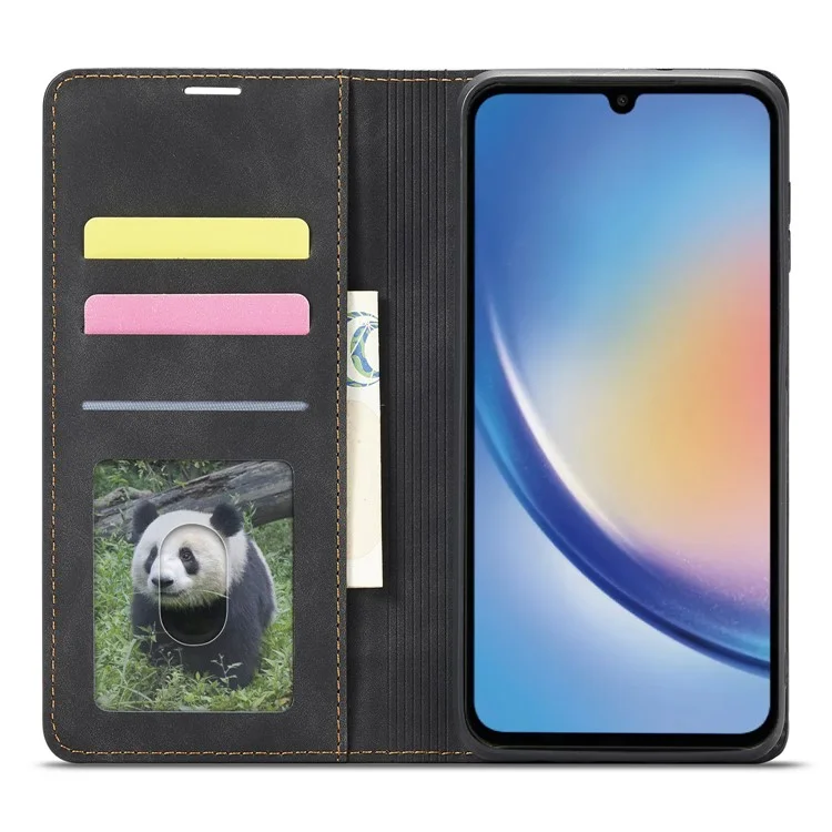 FORWENW Série Fantasy pour Samsung Galaxy A34 5G Étui portefeuille pliable en cuir au toucher de la peau - Noir