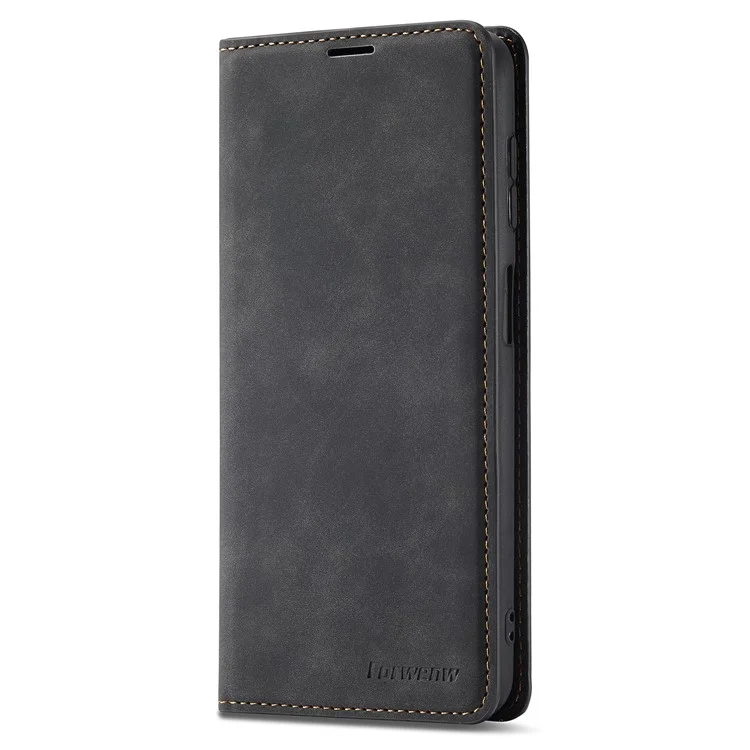 FORWENW Série Fantasy pour Samsung Galaxy A34 5G Étui portefeuille pliable en cuir au toucher de la peau - Noir