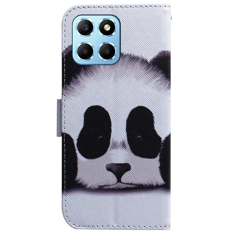 For Honor X8 5G Capa de Carteira de Couro PU com Estampa Modelo - Panda