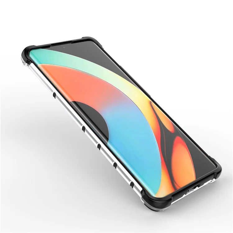 Pour Realme 10 Pro+ 5G Honeycomb Texture Protective Phone Case TPU+PC Cell Phone Cover - Gris