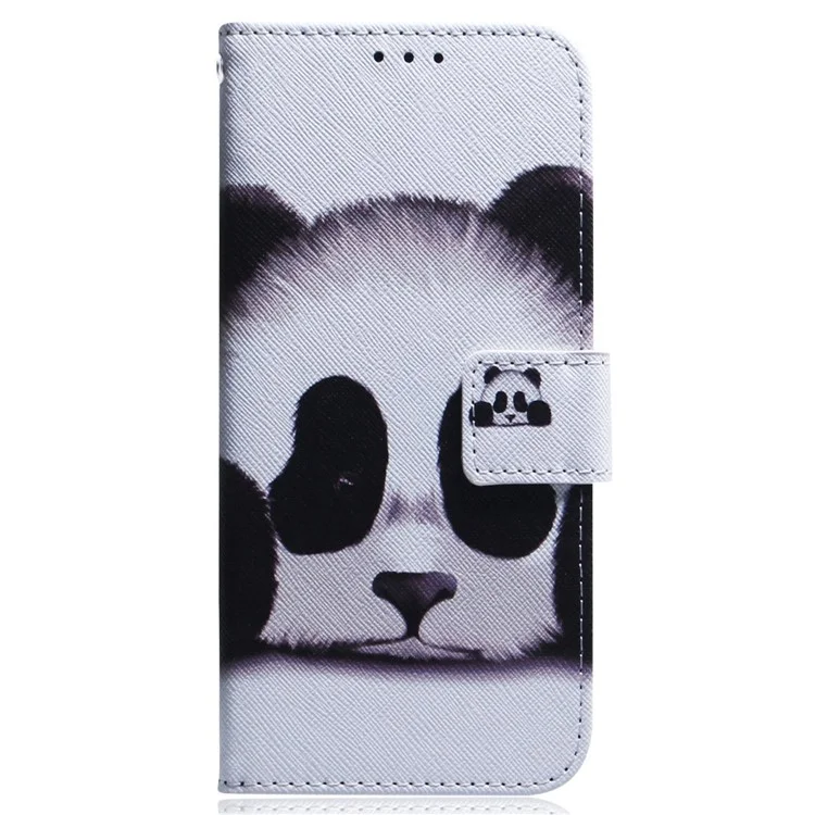 Anti-Drop Phone Case for Realme 10 4G PU Leather Cover Wallet Phone Protector - Panda