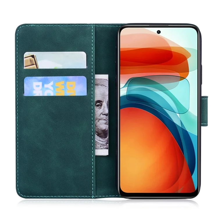 For Xiaomi Redmi Note 12 Pro+ 5G Leather Phone Case Wallet Stand Butterfly Pattern Printing Cover - Green