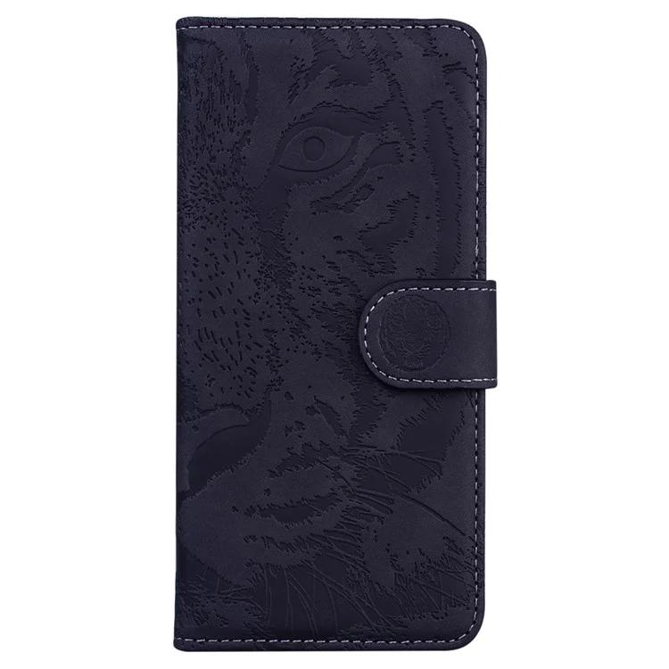 Étui Rabattable en Cuir pour Xiaomi Redmi Note 12 5G (Global) / (Inde) / (Chine) / Poco X5 5G, Motif Tigre Estampé avec Support - Noir