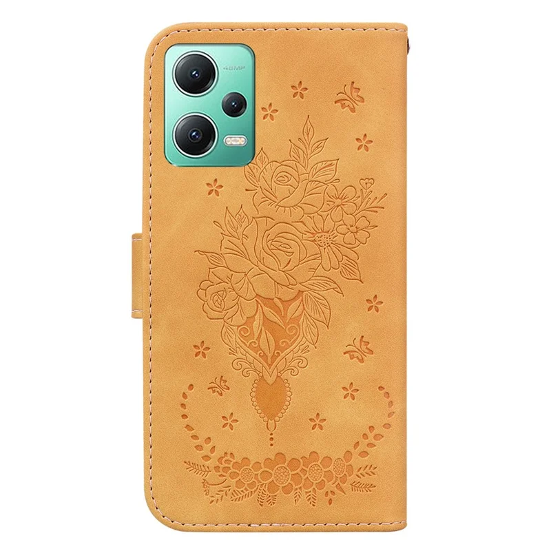 For Xiaomi Poco X5 5G / Redmi Note 12 5G (Global) / (India) / (China) Shockproof PU Leathe Phone Cover with Stand Wallet - Yellow