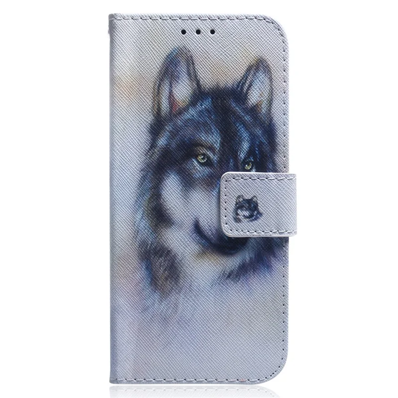 For Xiaomi Redmi Note 12 5G (Global) / (India) / (China) / Poco X5 5G Phone Wallet Case Pattern Printing Leather Stand Phone Cover - Wolf