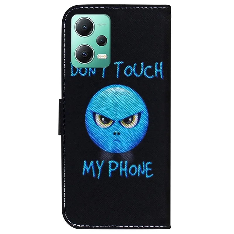 For Xiaomi Redmi Note 12 5G (Global) / (India) / (China) / Poco X5 5G Phone Wallet Case Pattern Printing Leather Stand Phone Cover - Don't Touch My Phone