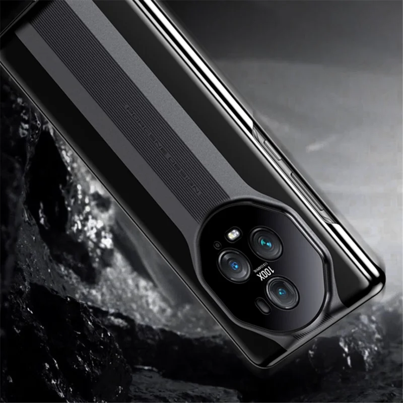 For Honor Magic5 Pro Phone Shockproof Case Electroplated Hard PC Anti-scratch Cover - White