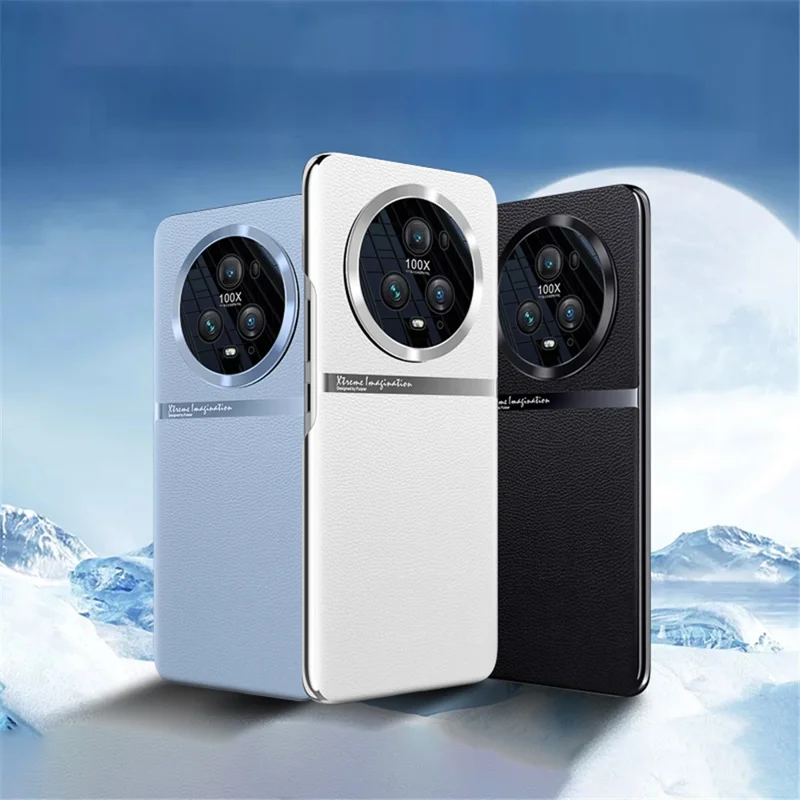 For Honor Magic5 Pro Shockproof Smartphone Case PC + PU Leather Back Protective Cover - Orange