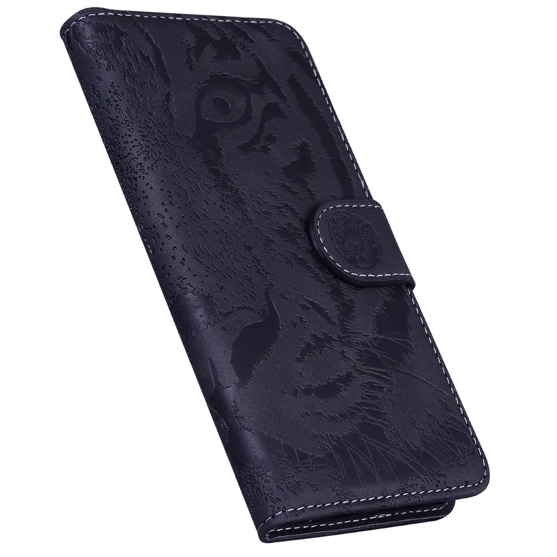 For Xiaomi 13 5G PU Leather Phone Case with Wallet Tiger Pattern Imprinted Stand Phone Bags Cover - Black