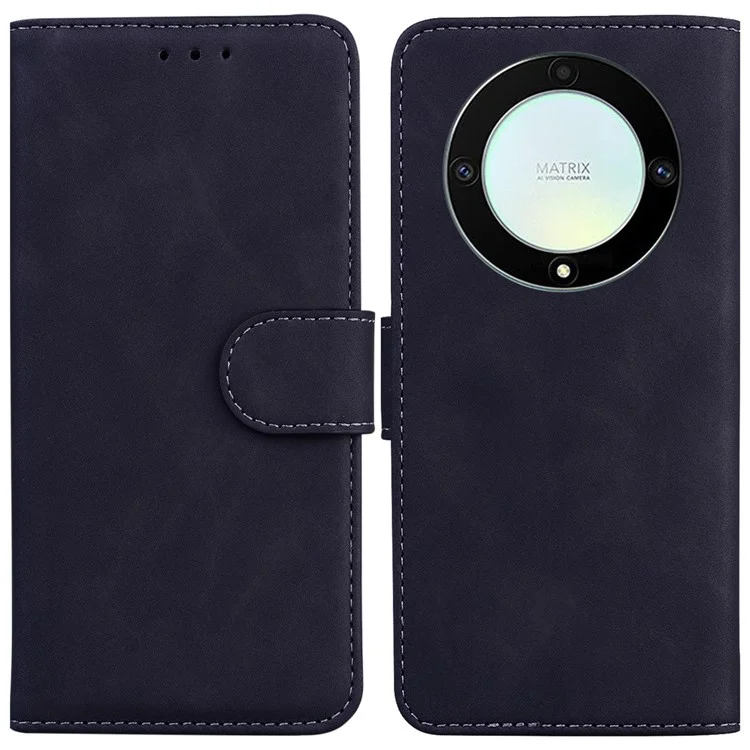 For Honor X40 5G / X9a 5G / Magic5 Lite 5G Custodia Flip in Pelle PU a Colore Unito con Supporto - Nero