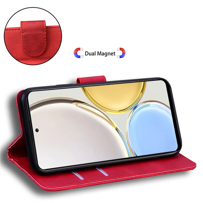 Flip Wallet Case for Honor X40 5G / X9a 5G / Magic5 Lite 5G , PU Leather Tiger Pattern Imprinted Stand Phone Cover - Red