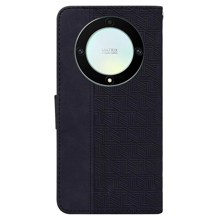 For Honor X40 5G / X9a 5G / Magic5 Lite 5G Anti-drop Phone Case Wallet Flip Leather Imprinted Cell Phone Cover - Black