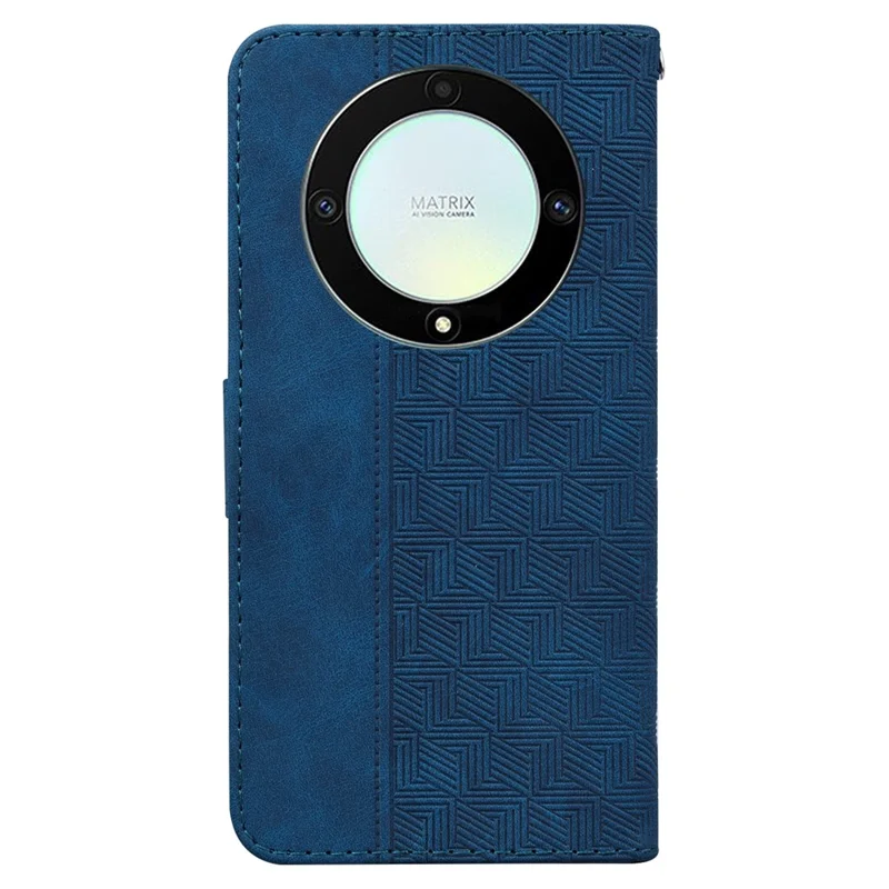 For Honor X40 5G / X9a 5G / Magic5 Lite 5G Anti-drop Phone Case Wallet Flip Leather Imprinted Cell Phone Cover - Blue