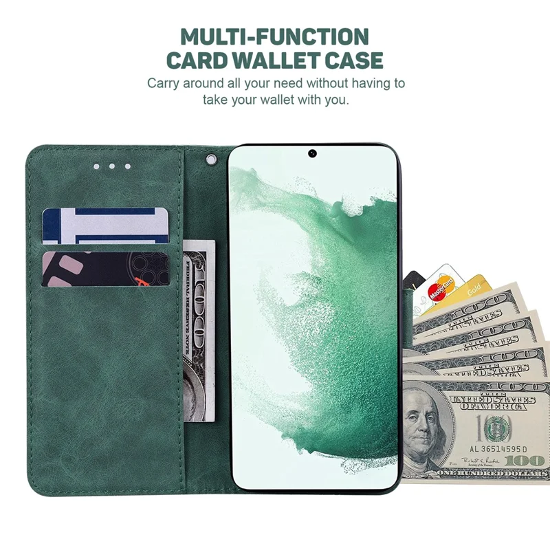 For Sony Xperia 1 V Imprinted Phone Case Leather Wallet Stand Protective Cover - Green