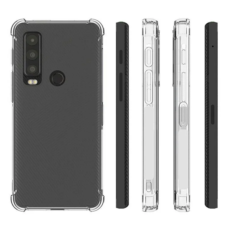 Para Motorola Defy 2 5G Funda de Teléfono Transparente Suave de TPU Esquinas Antideslizantes Protección Resistente a los Golpes