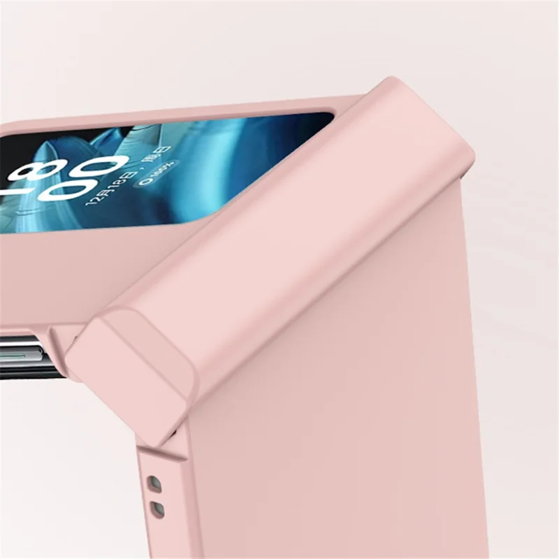 For Oppo Find N2 Flip 5G Skin-touch Phone Case Hinge Protection Hard PC Phone Cover - Pink
