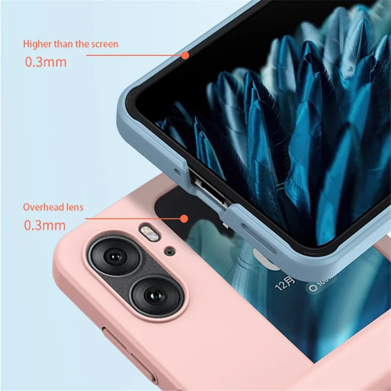 For Oppo Find N2 Flip 5G Skin-touch Phone Case Hinge Protection Hard PC Phone Cover - Pink