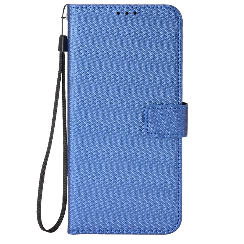 For Honor Magic5 5G Diamond Texture PU Leather Drop-proof Phone Case Folding Stand Wallet Cover - Blue