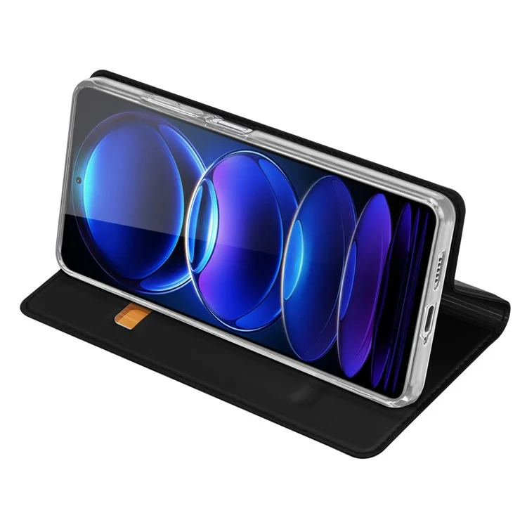 DUX DUCIS Série Skin Pro Étui en cuir pour Xiaomi Redmi Note 12 Pro+ 5G, Support de Carte de Visite - Noir 