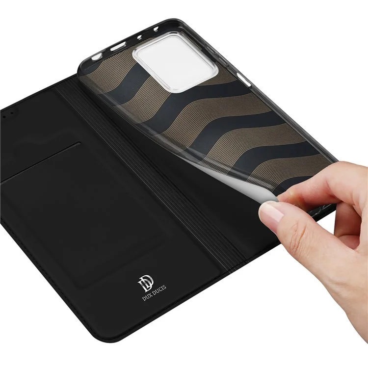 DUX DUCIS Série Skin Pro Étui en cuir pour Xiaomi Redmi Note 12 Pro+ 5G, Support de Carte de Visite - Noir 