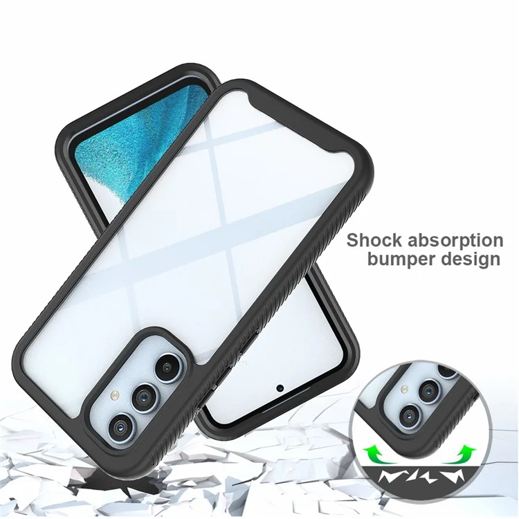 For Samsung Galaxy A54 5G Phone Case PC + TPU Full Protection Phone Cover with PET Screen Protector - Black