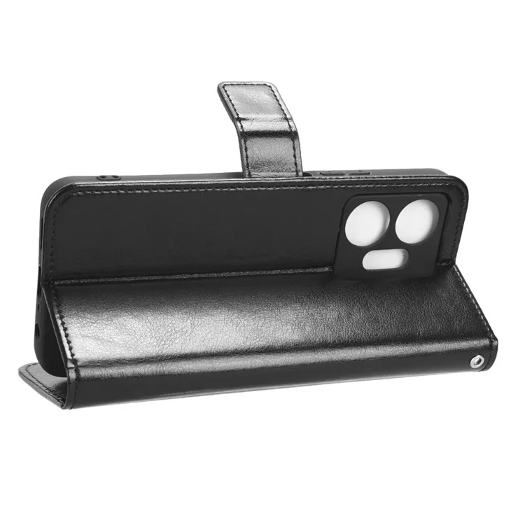Pour Infinix Zero 20 4G X6821 Crazy Horse Texture Phone Case PU Leather Wallet Anti-Drop Flip Stand Cover - Noir