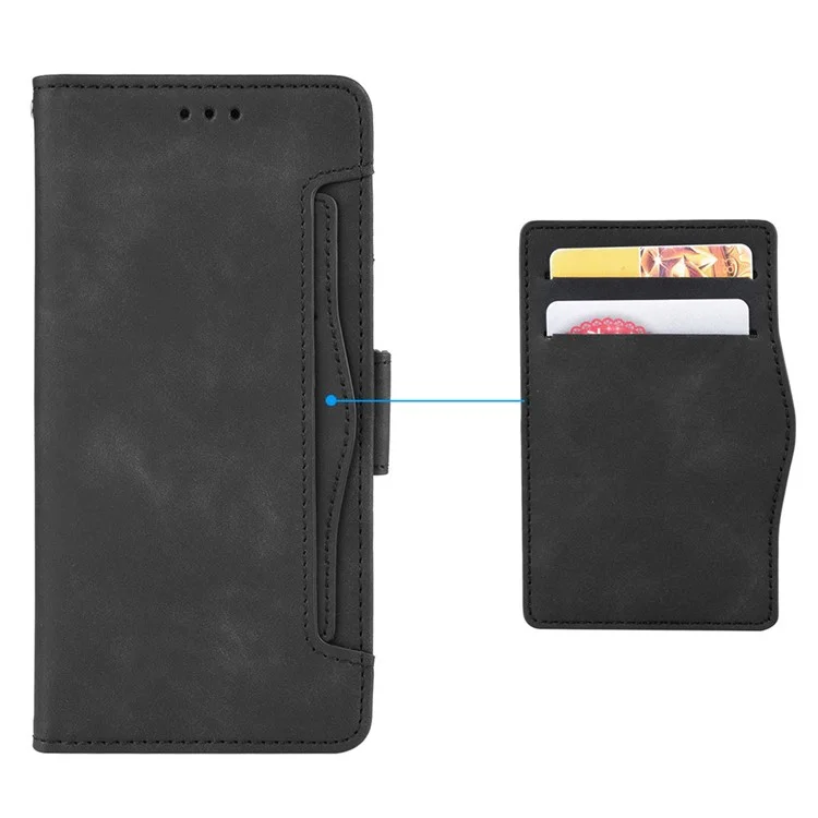 Para itel S18 / S663L / Vision 5 Multiple Card Slots Stand Cover Anti-Drop PU Leather Wallet Phone Case - Negro