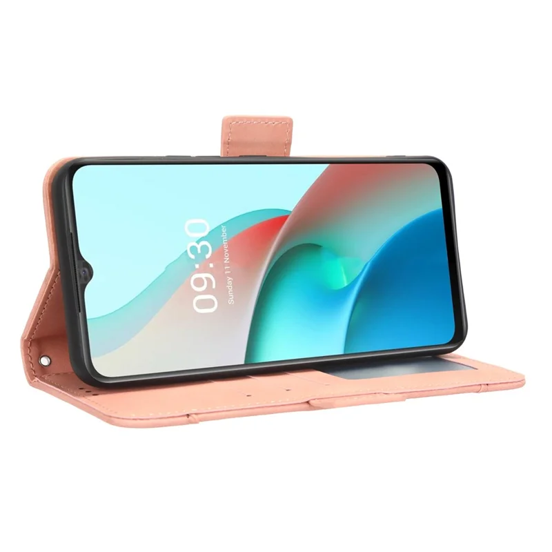 Pour Itel S18 / S663L / Vision 5 Étui Portefeuille à Plusieurs Emplacements pour Cartes, Support Anti-Chute en Cuir PU - Rose