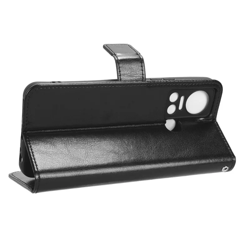 Für itel S18 / S663L / Vision 5 PU-Leder-Flip-Cover mit verrückter Pferdetextur-Brieftasche Handyhülle - Schwarz