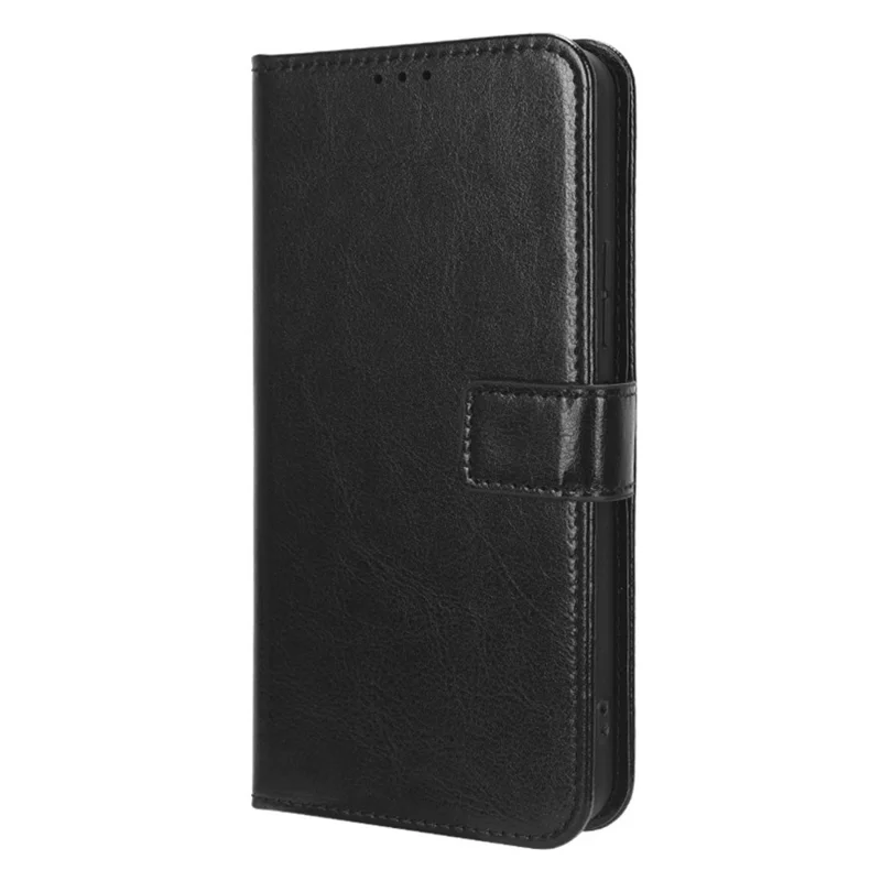 Für itel S18 / S663L / Vision 5 PU-Leder-Flip-Cover mit verrückter Pferdetextur-Brieftasche Handyhülle - Schwarz