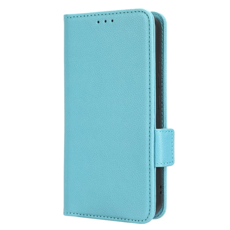 For Samsung Galaxy A24 4G (162.1 x 77.6 x 8.3mm) PU Leather Phone Case Litchi Texture Wallet Stand Protective Phone Cover - Baby Blue