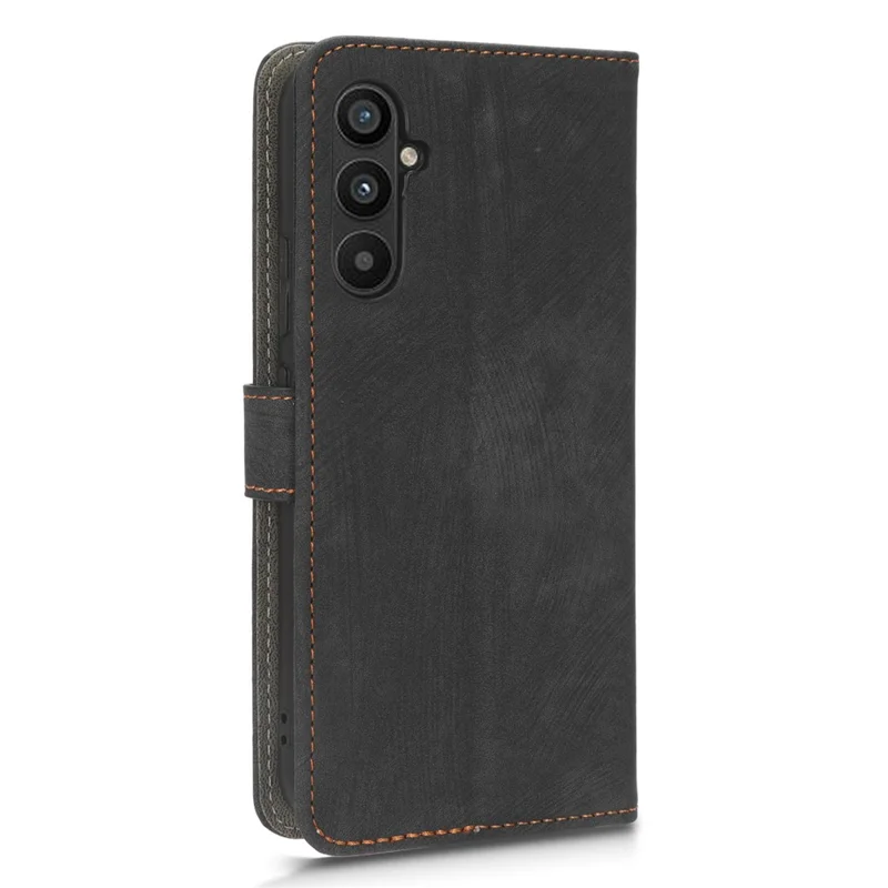 For Samsung Galaxy A24 4G (162.1 x 77.6 x 8.3mm) RFID Blocking Phone Cover Wallet Stand Leather Case with Strap - Black