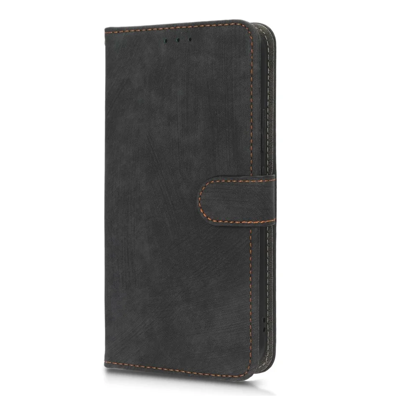 For Samsung Galaxy A24 4G (162.1 x 77.6 x 8.3mm) RFID Blocking Phone Cover Wallet Stand Leather Case with Strap - Black