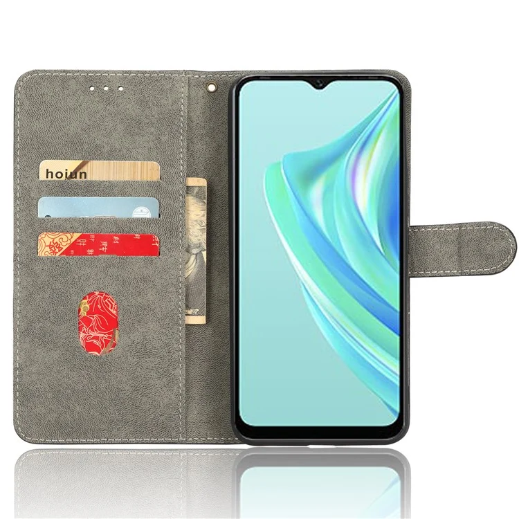 For Infinix Hot 20i 4G X665C X665E RFID Blocking Phone Case Leather Wallet Stand Phone Cover with Strap - Black